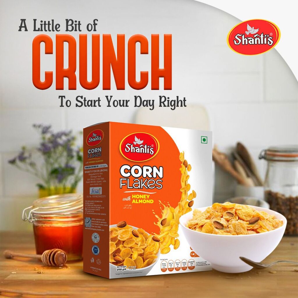 “Honey almond corn flakes with roasted almonds – high-margin premium cereal for global importers and hotel supply chains.”